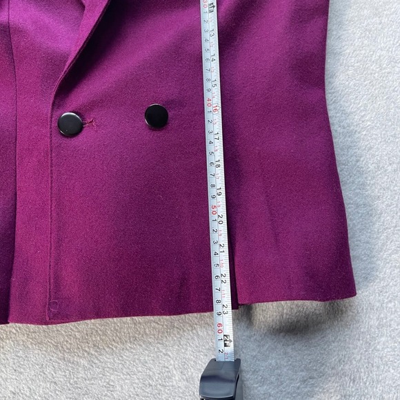 VTG Sasson Wool Blazer Sz 10 Magenta Cropped Double Breasted 80s‎ Paris NY - Picture 15 of 16